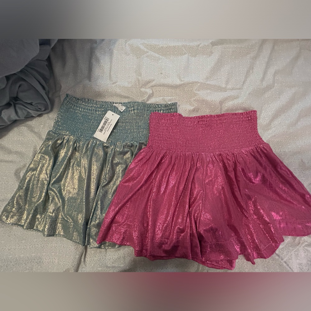 Herringstones iridescent smocked shorts bundle of 2